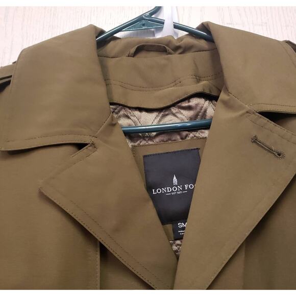 NWT London Fog ladies olive green button up trench coat jacket size small - Picture 6 of 12